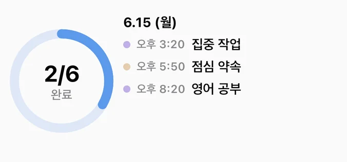 오늘 진행, 중간